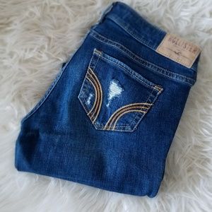 Hollister distressed low rise jeans